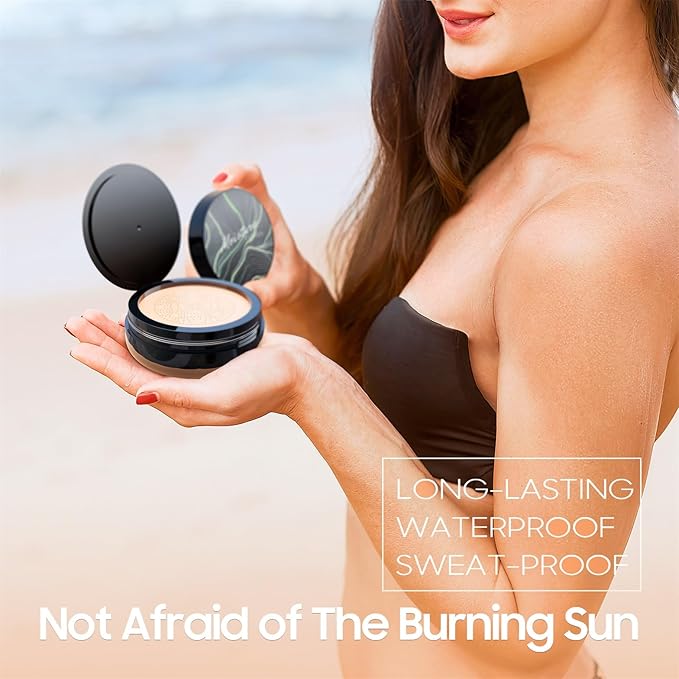 Mushroom Head Air Cushion CC Cream Foundation - Moisturizing & Long-Lasting BB Cream Concealer Makeup Base for All Skin Types, Brighten Long - Lasting Even Color Correcting Concealer (Nude)-Velvo Beauty