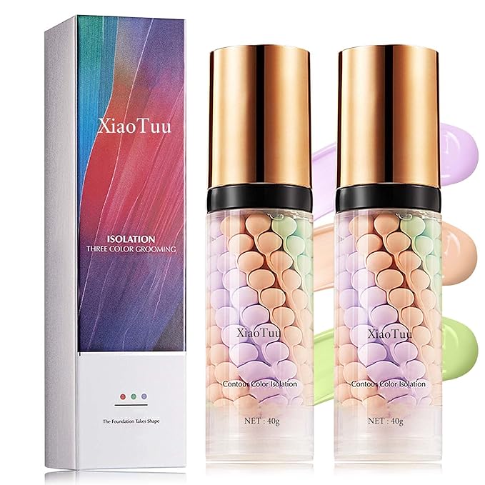 2Pcs Color Correcting Facial Serum,Isolation Cream,Pore Primer,Invisible Pore,Skin Tone Correcting,Moisturizing Concealer Foundation Face Makeup Brightening Primer Base-Velvo Beauty