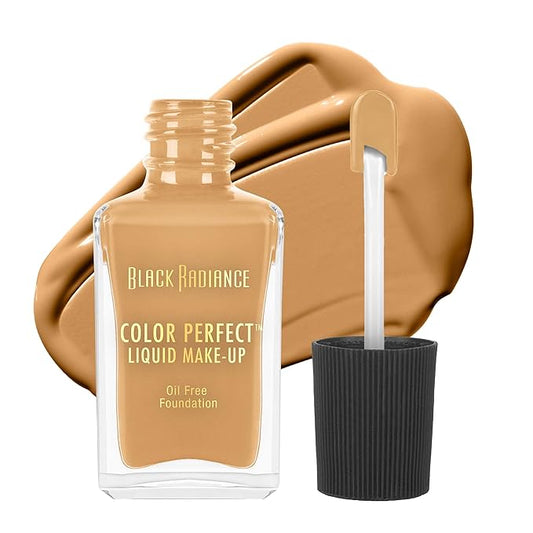 Black Radiance Color Perfect Liquid Full Coverage Foundation Makeup, Butter Scotch, 1 Fl Oz-Velvo Beauty