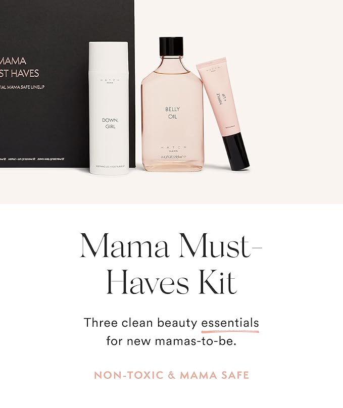 HATCH Mama Must Haves Kit - Belly Oil, Nipple + Lip Rescue Balm, and Down Girl Soothing Leg + Foot Relief - 3 Piece Set - Maternity Essentials-Velvo Beauty