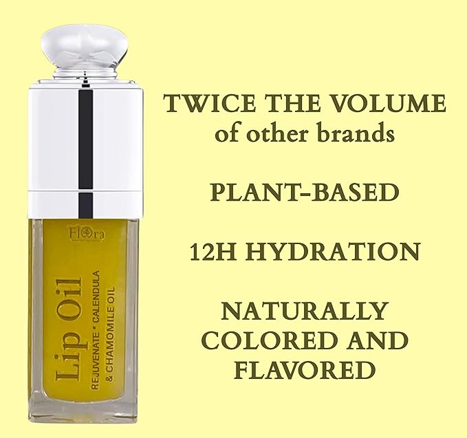 Flora Calendula & Chamomile Lip Oil | Organic, Plant-Based | Rejuvenate | 10 ml | Made in Canada-Velvo Beauty