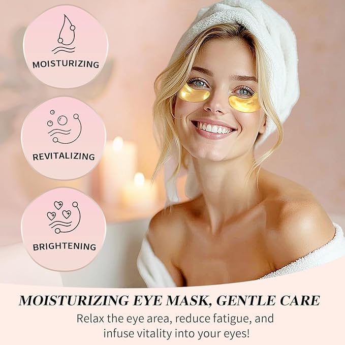 Under Eye Patches (24 Pairs), 24K Gold Under Eye Masks for Dark Circles, Puffy Eyes, Undereye Bags, Wrinkles - Rejuvenating & Revitalizing Eye Skincare Treatment - Bridesmaid Gifts for Women-Velvo Beauty