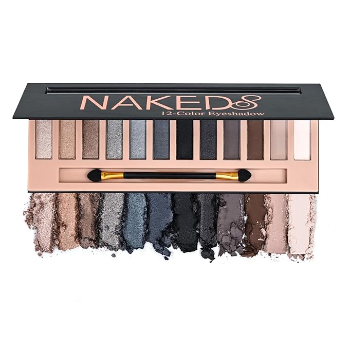 BestLand 12 Colors Makeup Smoky Eyeshadow Palette Natural Nude Matte Shimmer Glitter Pigment Eye Shadow Pallete Set Black Eye Shadow Halloween Make Up for Women (Color E Smokey)-Velvo Beauty