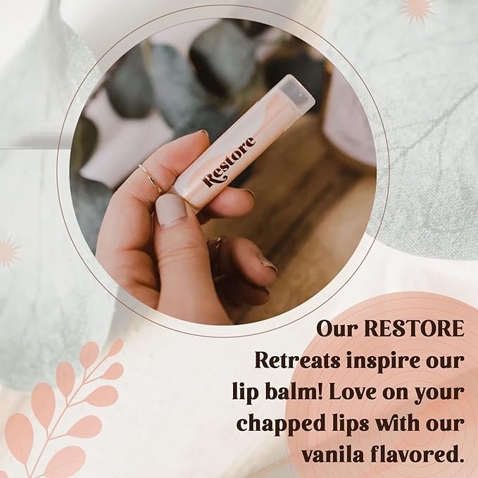 Blessed Is She Restore Lip Balm - Organic Vanilla Chapstick For Hydrating Lips Enriched With Vitamin E, Beeswax, Sunflower Oil, Coconut Oil & Rosemary Extract.-Velvo Beauty