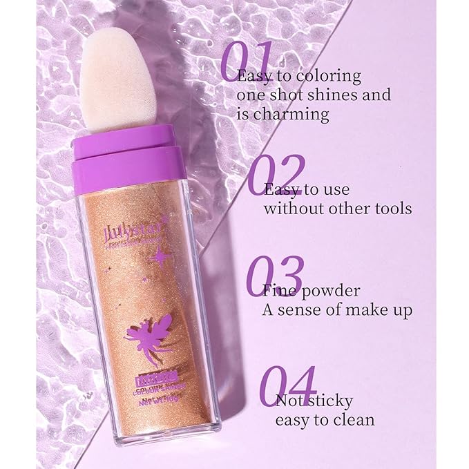 Highlighter Makeup Stick - Patting Powder, Body Glitter Fairy Dust Glitter Fairy Makeup Powder Stick Patting Powder Glitter Contour Blush Powder Face Brightens for Face Body Hair Makeup Kit - 3 Colors-Velvo Beauty