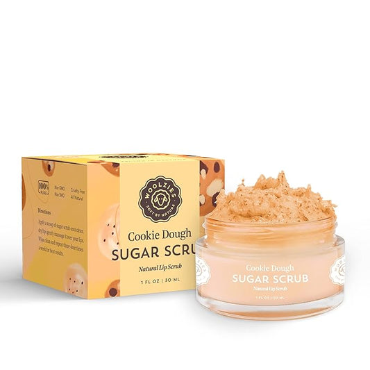 Sugar Lip Scrub | Ultra-Hydrating Exfoliator & Moisturizer for Dry or Chapped Lip | Shea Butter and Raw Sugar Scrubs | Pure & Natural | 1 Fl Oz (Cookie Dough)-Velvo Beauty