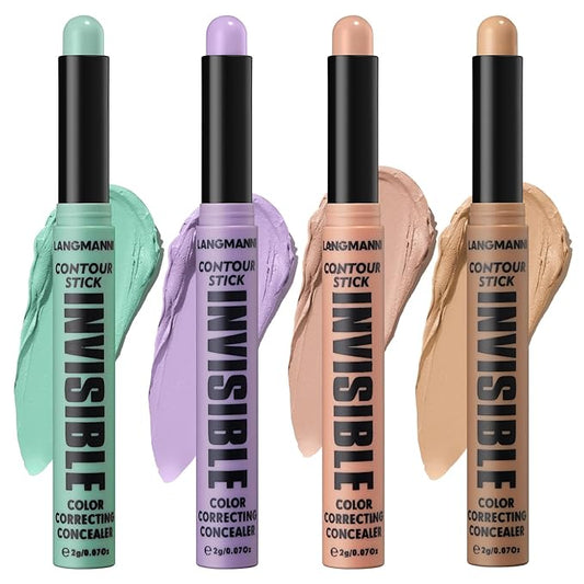 Jolilab 4 Color Contour Stick Concealer Stick Cream Palette Contour Multifunctional Contouring Makeup Kit for Face Highlighter Makeup Stick Set Long Lasting & Waterproof(02+03+04+06, 1)-Velvo Beauty