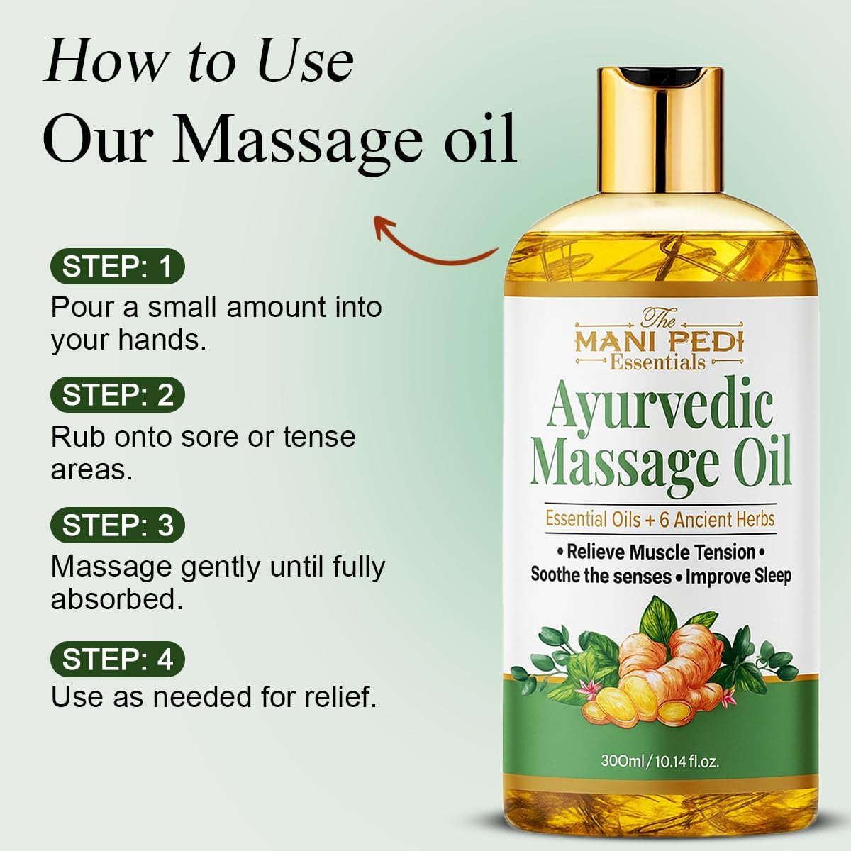 Ayurvedic Massage Oil enriched with Clove, Almond, Lemongrass & Lavender Oils & 6 Ancient Herbs. Relieves Muscle Tensions, Calms Nerves, Soothes. 100% Natural 300ml-Velvo Beauty