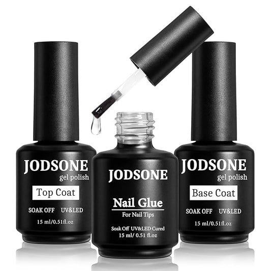 JODSONE 15ml Nail Glue Gel for Nail Tips Long Lasting Extension Glue for Clear Nail Tips Base Coat Top Coat All Need Lamp Cured-Velvo Beauty