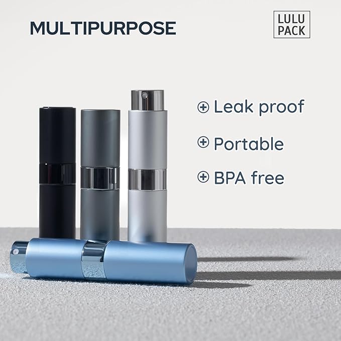 Travel Perfume Bottle Refillable - Cologne Spray Atomizer Mini - Small Travel Size Empty Sprayer for Refill Sample Container - Portable Fragrance Decant Dispenser for Women Men 8ml 4PCS Grey-Velvo Beauty