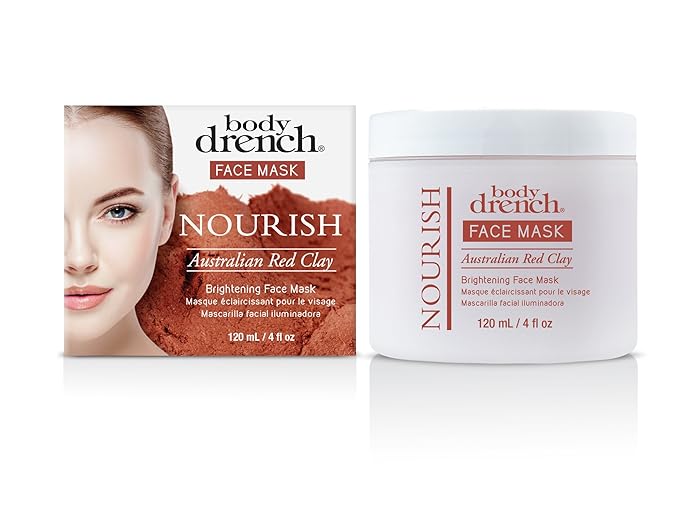 Body Drench Nourish Australian Red Clay Brightening Face Mask, 4 oz-Velvo Beauty