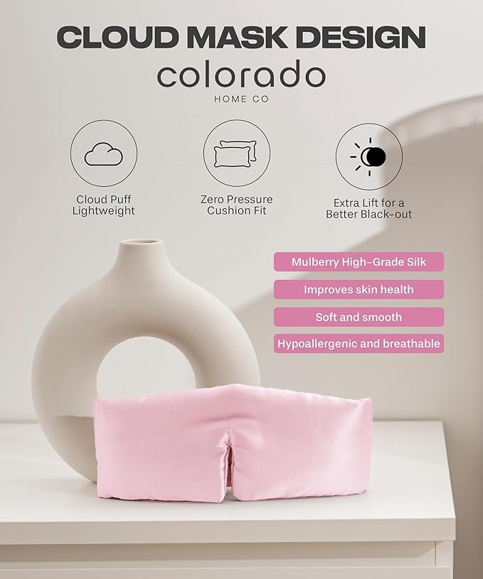 SUNDAYSILKS™ | Adjustable Silk Sleep Mask for Side Sleeper | Cloud-Like Comfort, Weighted for Deep Sleep | Soft Sleep Face Mask for Women & Men, Full Blackout, Cooling Silk Eye Mask for Sleeping-Velvo Beauty
