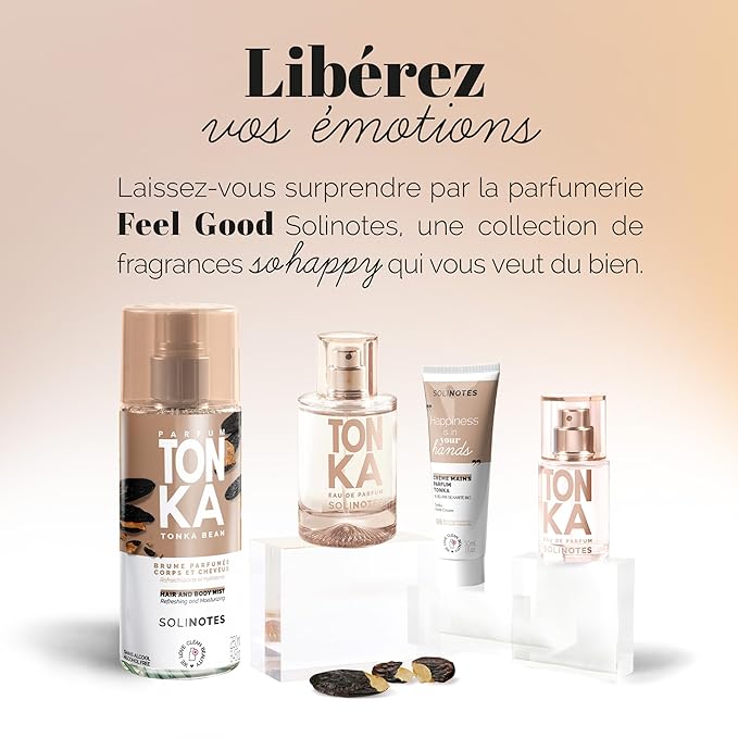 Solinotes Tonka Perfume for Women & Men, 1.7 Fl Oz/ 50 ML Eau De Parfum, Delicate Floral and Soothing Scent with Premium Ingredients - Clean Perfume, Cruelty Free, Vegan, Made in France-Velvo Beauty