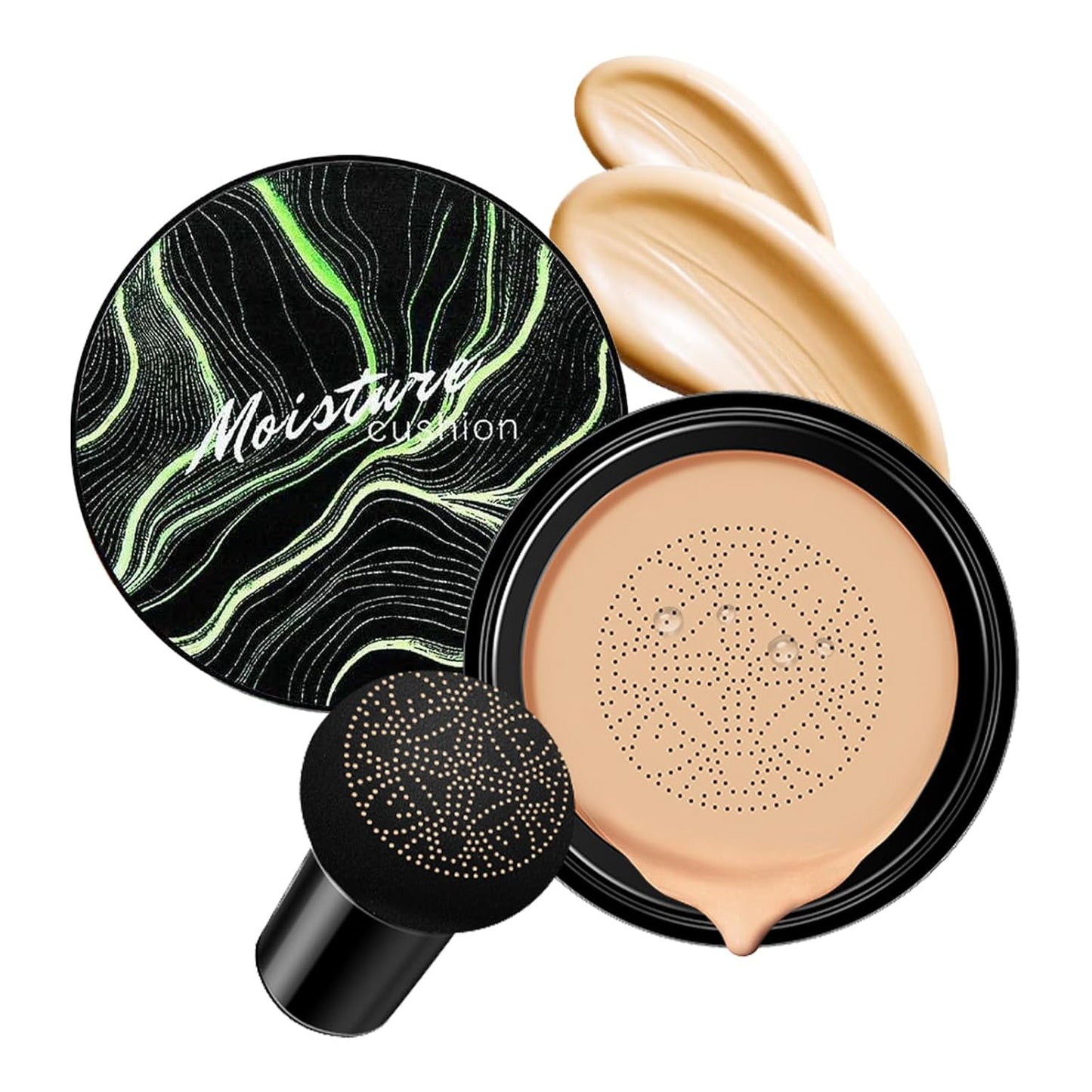 Mushroom Head Air Cushion CC Cream - BB Cream Face Makeup for Mature Skin, Moisturizing Cover Balm Foundation & Long-Lasting Color Correcting Concealer, Even Skin Tone for All Skin Types (Natural)-Velvo Beauty