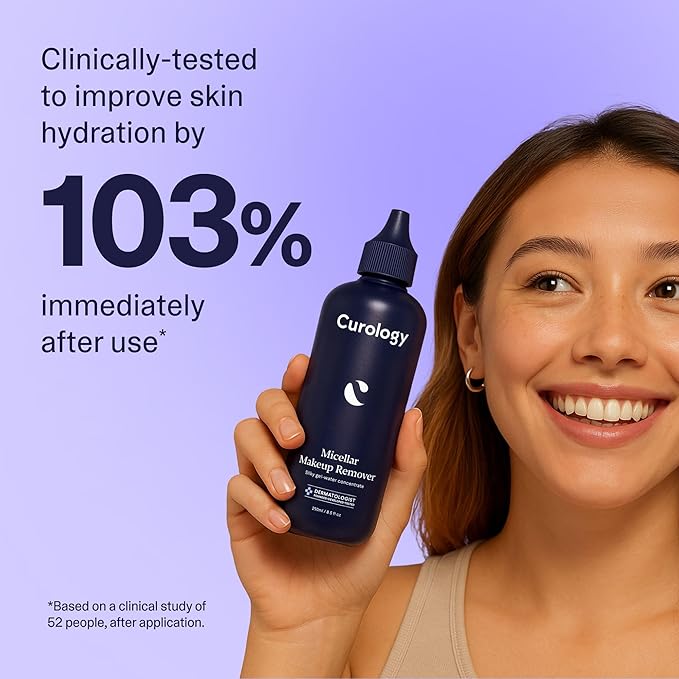 Curology Micellar Water Makeup Remover, Cleansing Gel Water Concentrate, Waterproof Eye and Face Make Up Removal, 8.5 fl oz-Velvo Beauty