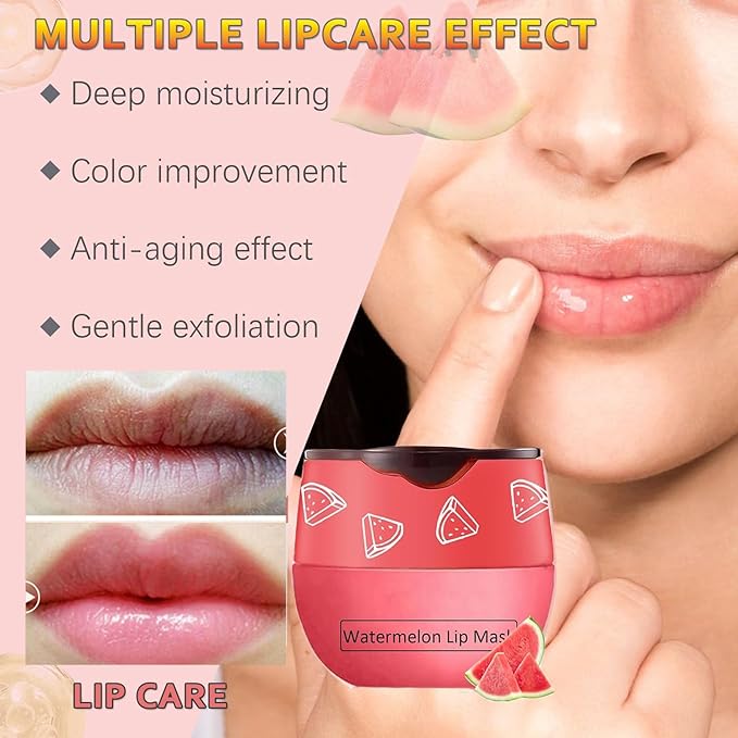 4 PCS Bee Lip Balm Honey Pot,Strawberry&Watermelon&Honey&Apple Lime Lip Mask Overnight Hydrating Prevention Dry and Cracked Lip Scrubs Exfoliator Lip Care, Lip Sleeping Mask Reduces Lip Lines-Velvo Beauty