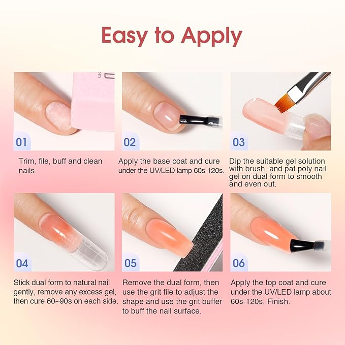 Poly Nail Gel Starter Kit -14 Colors + 75 Nails Art Accessories Kits, ROSALIND Nue Clear Poly Extension Gel with Big UV Light 48W and Electric Nail Drill Starter Kit with Everything-Velvo Beauty