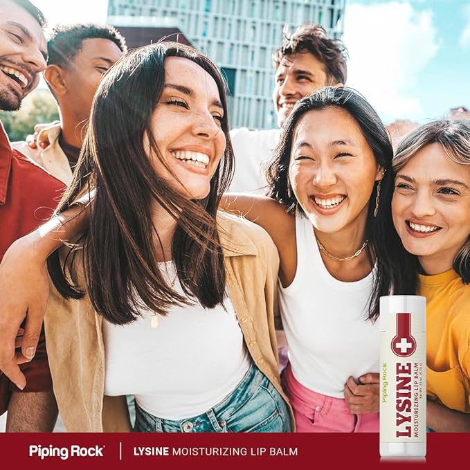 Piping Rock Lysine Lip Balm | 0.15 oz | Moisturizing and Soothing | Non GMO, Gluten Free-Velvo Beauty