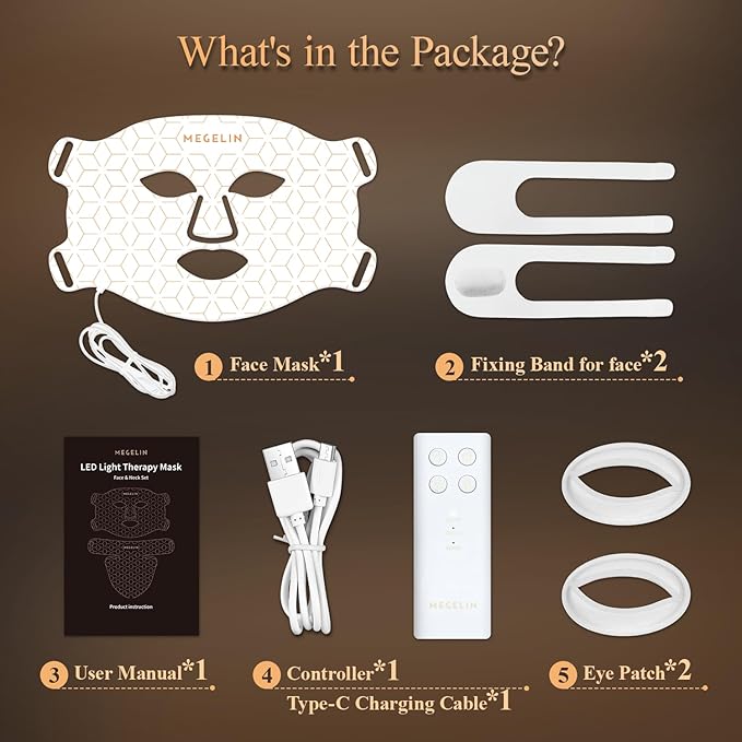 7 Colors Led Light Therapy Facial Mask, Face Light Therapy Mask for Face, Reduce Wrinkles Smooth Skin, Infrared Light Skin Rejuvenation(White)-Velvo Beauty