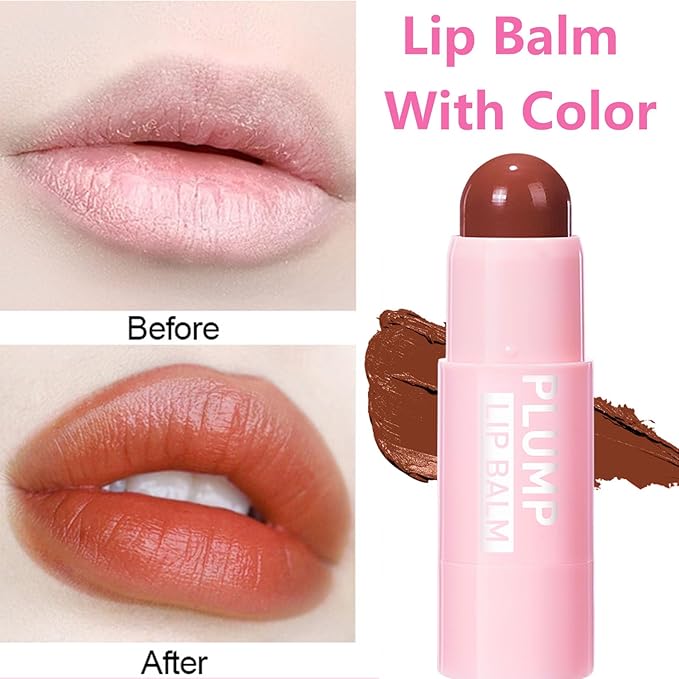 Tinted Lip Balm, Hydrating Colored Lip Balm , Moisturizing Lipstick for Women, Color Lip Plumper Balm,Lip Brightening for Dark Lips, Lip Tinted Moisturizer, Lip Moisturizer for Very Dry Lips, Reduce Lip Wrinkles, 4.8G/0.17Oz-Velvo Beauty