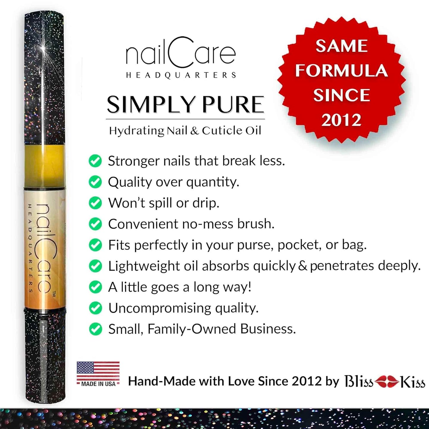 Nail Care Headquarters Simply Pure Cuticle Oil Pen for Nails - Nail Strengthener & Growth Serum for Damaged Nails, Hangnails w/Jojoba cuticle oil—Milk & Honey Fragrance-Velvo Beauty