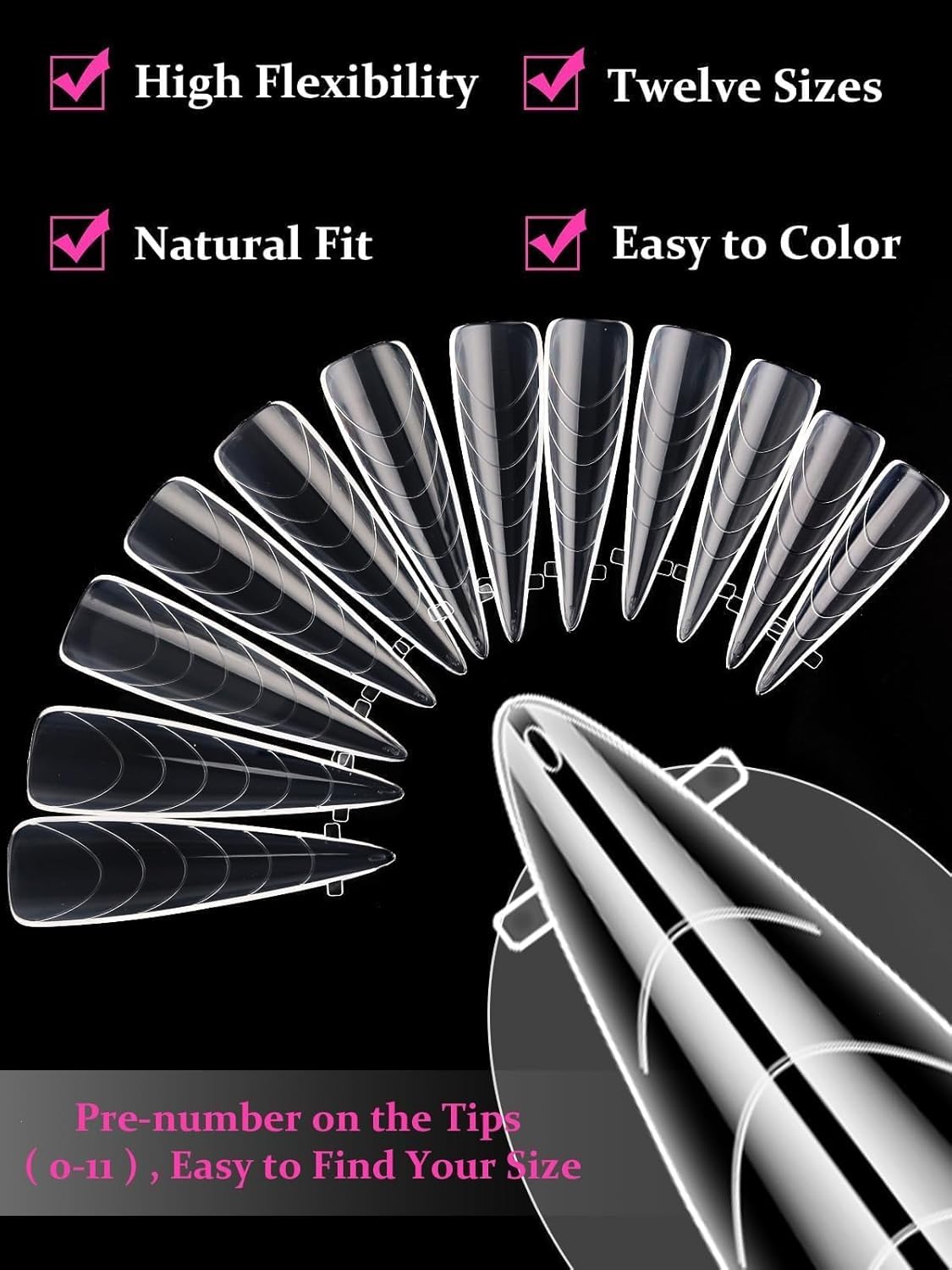 EBANKU Dual Nail Forms for Poly Extension Gel 120 PCS Structure Poly Nail Gel Stiletto Nail Tips for Builder Gel Solid Nail Gel Glue Nail Art Design Salon&DIY-Velvo Beauty