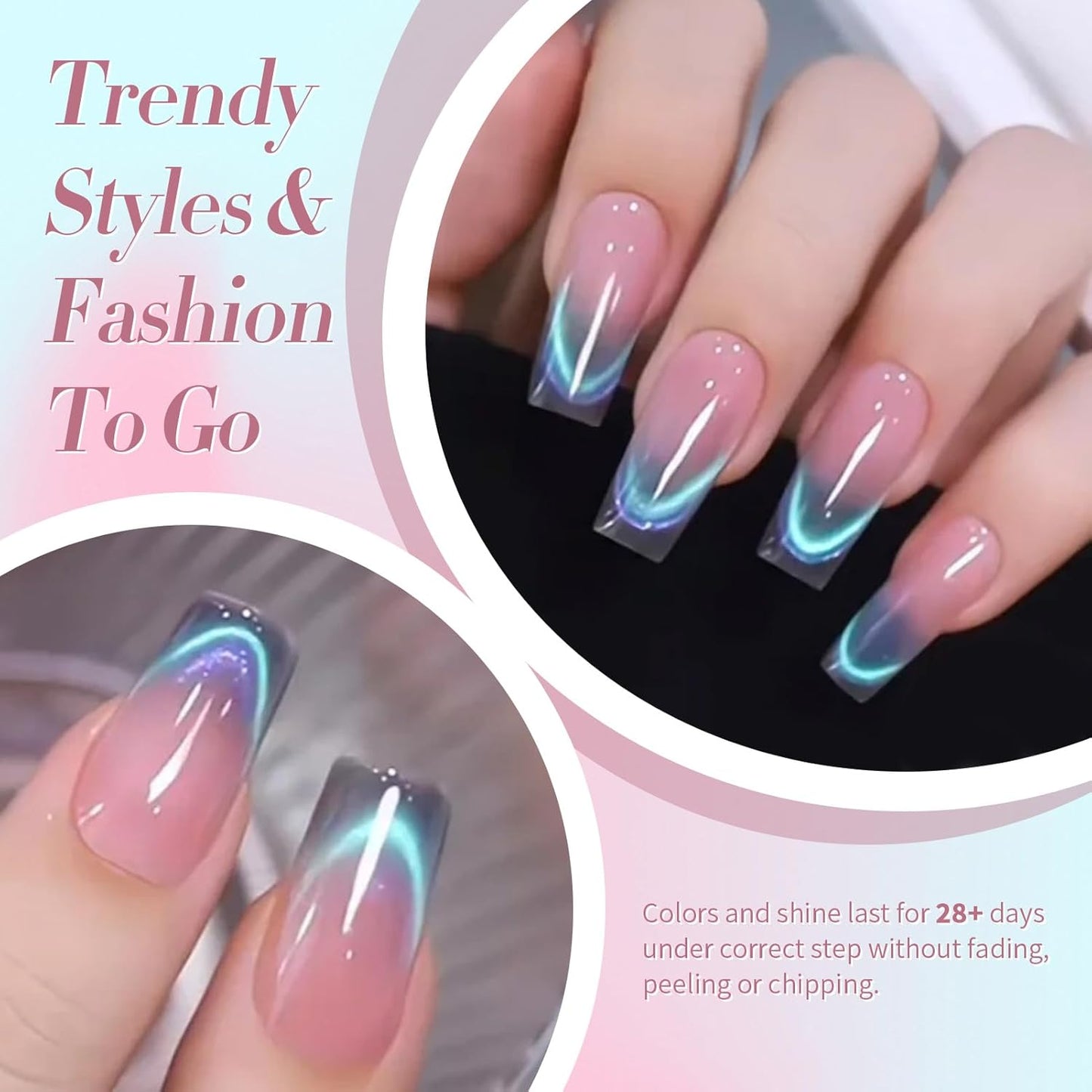 Born Pretty Cat Magnetic Eye Gel Nail Polish Rainbow Aurora Cat Magnetic Gel Polish Firefly Blue Purple Cat Magnetic Eye Gel Manicure Nail Art DIY 15ml-Velvo Beauty