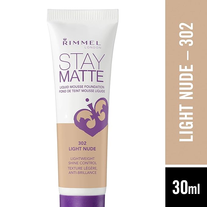Rimmel Stay Matte Foundation, Light Nude, 1 Fluid Ounce-Velvo Beauty