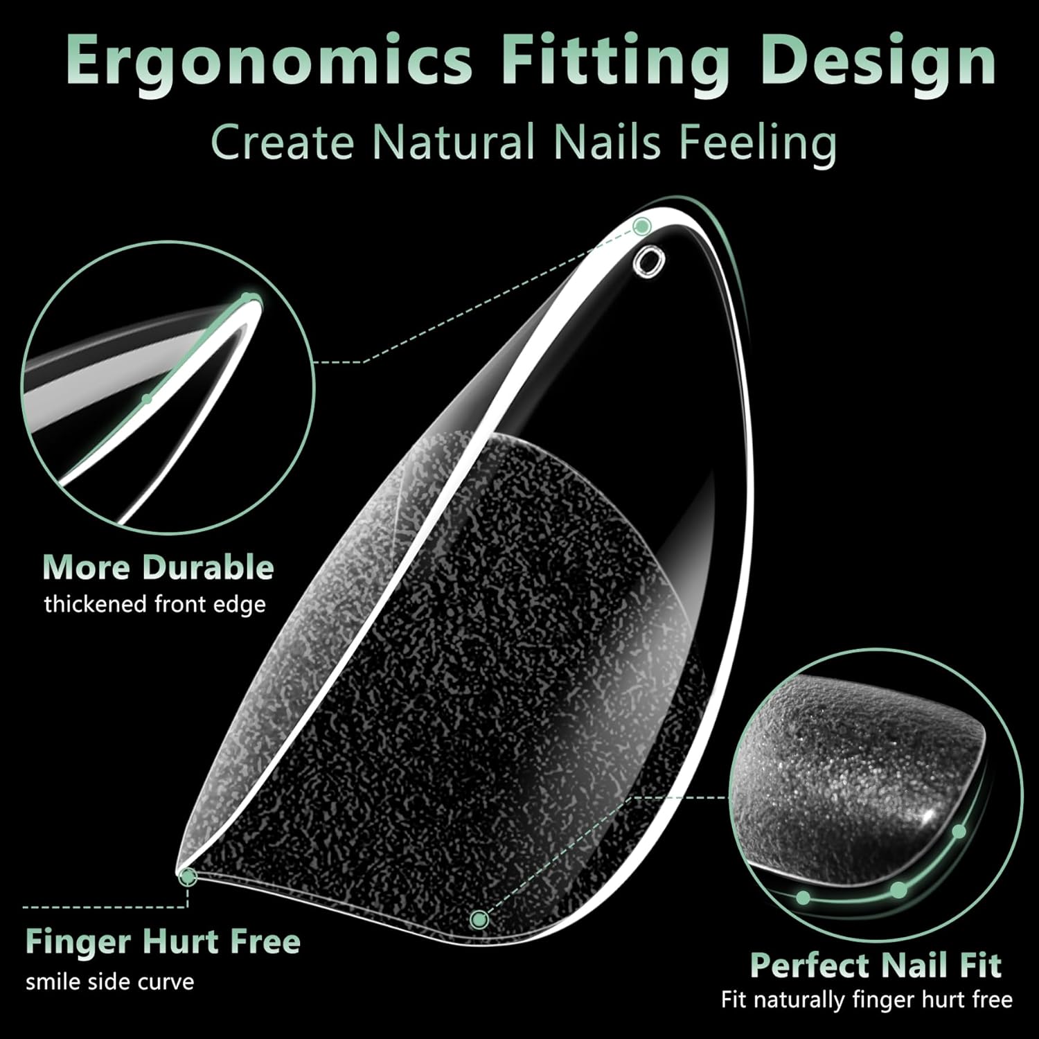 Short Almond Nail Tips, 216pcs Soft Acrylic Fake Nails Gel Nail Tips, Full Cover Pre-Shaped Matte Clear Press on Nails for Extension, Diy at Home Manicure 12 Sizes-Velvo Beauty