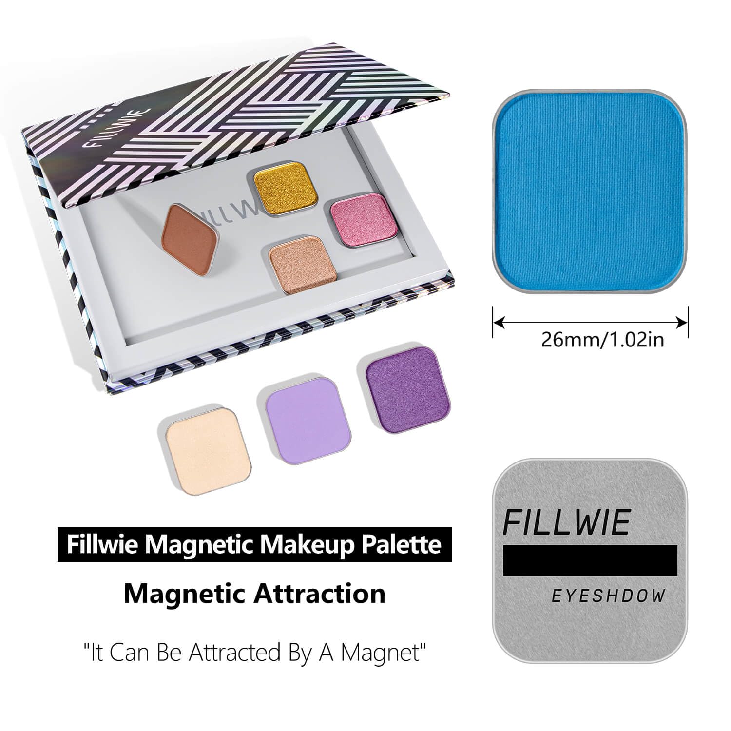 Matte Eyeshadow Sky Blue Soft Matte Finish, Single Magnetic Pan for DIY Makeup Palette, Smooth Powder, Long Lasting and Buildable (Blue Tide)-Velvo Beauty