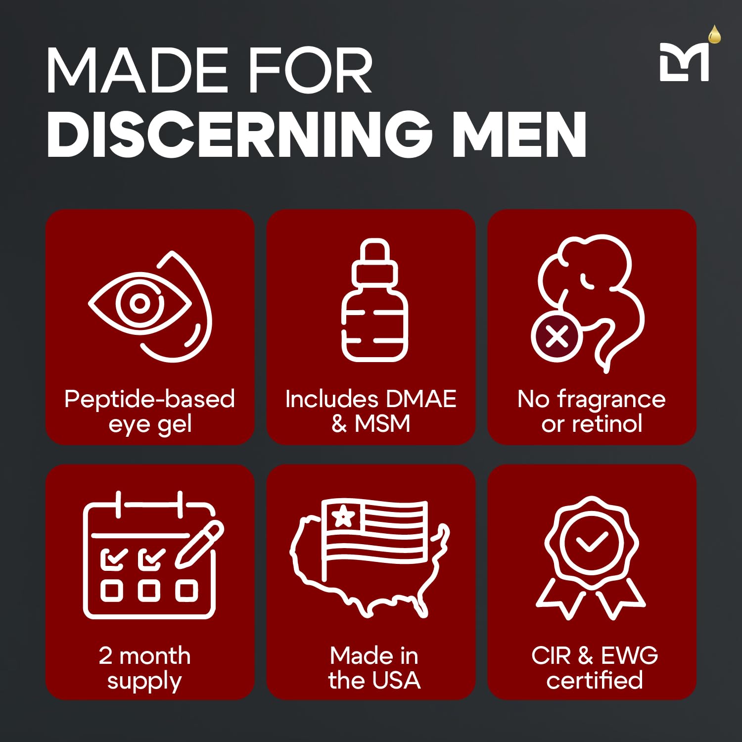 Titan Peptide Cooling Eye Gel – Mens Eye Cream – Anti-Aging Bags & Dark Circle – Eye Bags Treatment for Men – High Potency – Puffy Eyes Treatment for Men – Peptides, HA, DMAE, MSM – Unscented-Velvo Beauty