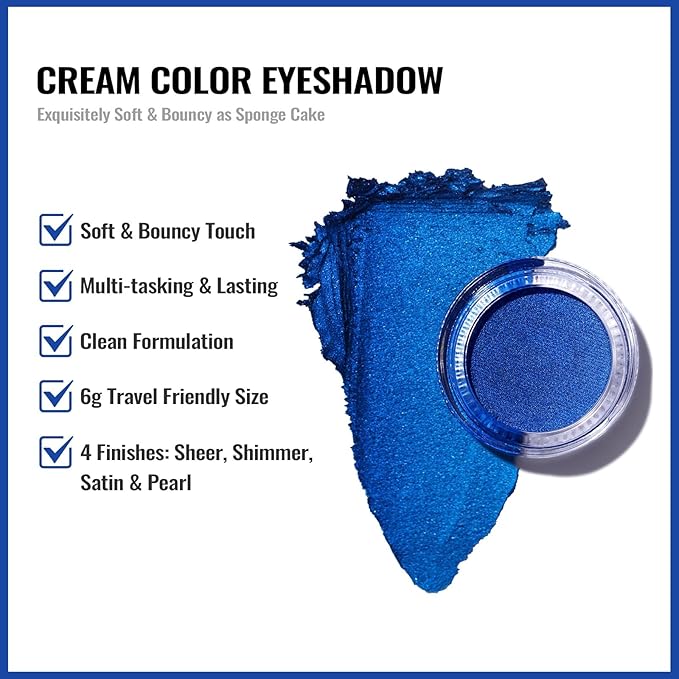 Oulac Shimmer Cream Eyeshadow also for Highlighter Blendable Eye Shadow Waterproof&Long Lasting with Moisturizing Formula Soft Shimmer Eye Make-up,Vegan & Cruelty-Free,6g 25-Velvo Beauty