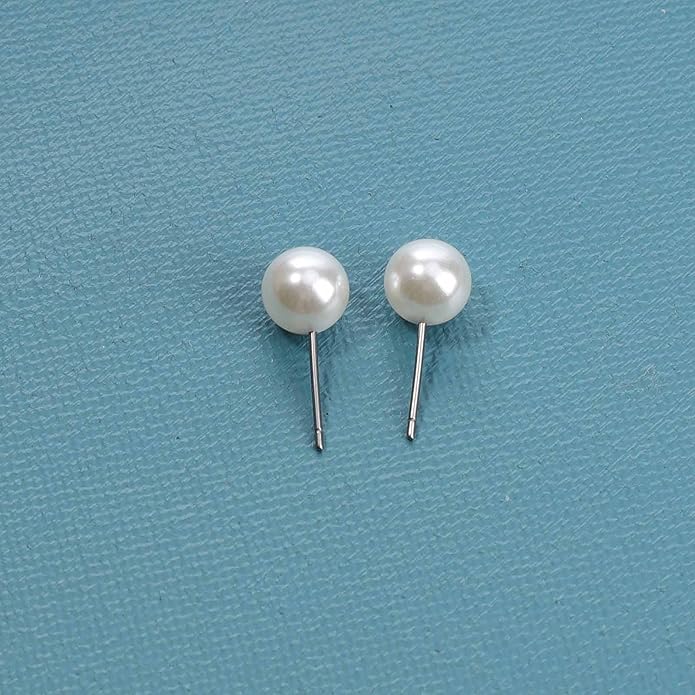 Boho Pearl Studs Earrings Tiny Pearl Earrings Minimalist Earrings Pearl Simple Studs Jewelry for Women Bridesmaid Gifts-Velvo Beauty