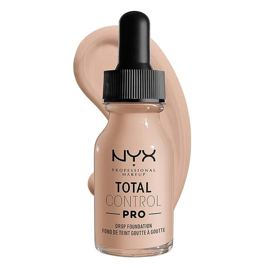 NYX PROFESSIONAL MAKEUP Total Control Pro Drop Foundation, Skin-True Buildable Coverage - Porcelain-Velvo Beauty