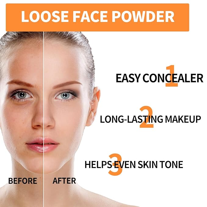 Mineral Sunscreen Setting Powder, Mineral Brush Setting Face Powder Makeup SPF 35 PA Oil Control Natural Matte Finish, Lightweight Breathable Concealer Brush Powder (Medium, 8g)-Velvo Beauty