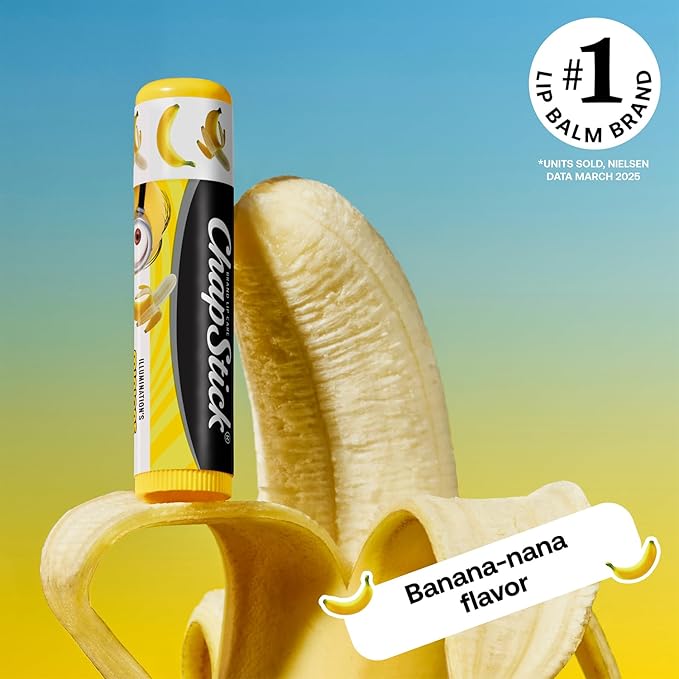 ChapStick Bulk Lip Balm, Minions Banana-Nana (36 Sticks), Party Favors for Kids, 0.15 Oz Ea-Velvo Beauty