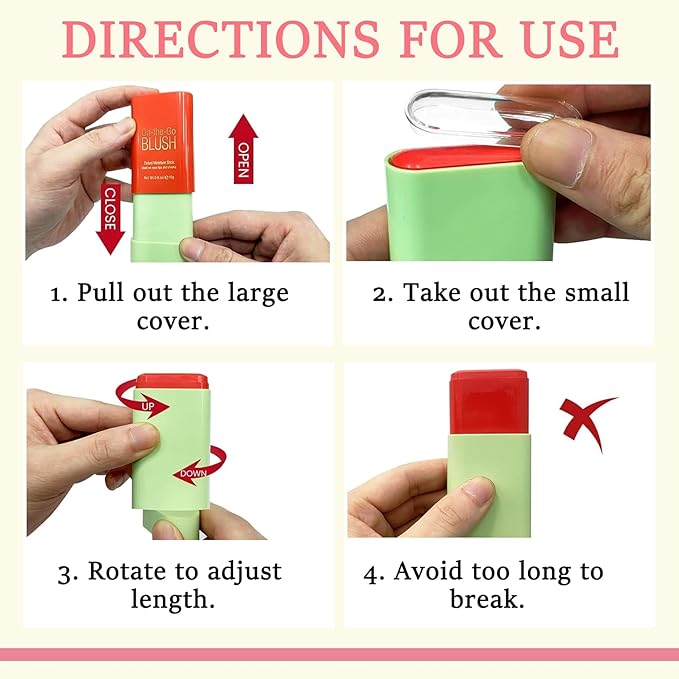 3 Colors Blush Stick,Multi-Use Cream Blush,Waterproofing Highly Pigmented Makeup Stick,Moisturizing Makeup Cream Set with Blender Sponge-Velvo Beauty