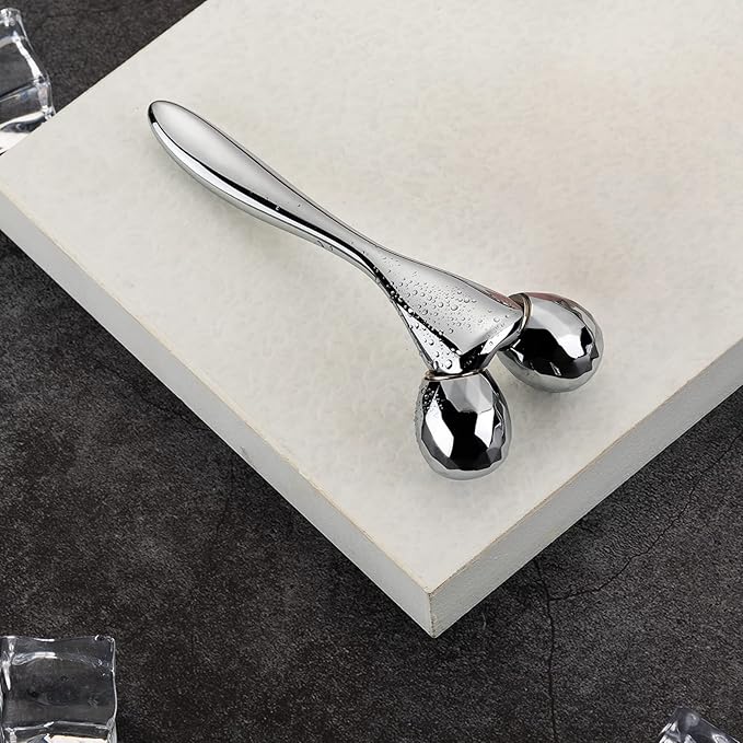 Tekson 3D Metal Face Massage Roller Tool, Facial Sculptor for Reduce Puffiness, Remove Eye Wrinkles (Zine Alloy)-Velvo Beauty