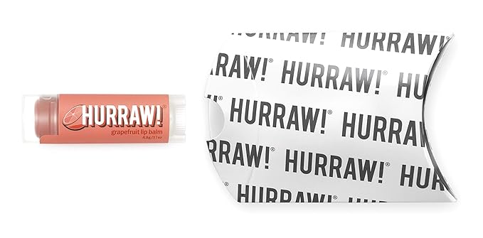 Hurraw! Grapefruit Lip Balm: Organic, Certified Vegan, Cruelty and Gluten Free. Non-GMO, 100% Natural Ingredients. Bee, Shea, Soy and Palm Free. Made in USA-Velvo Beauty
