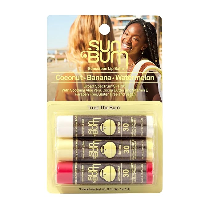 Sun Bum SPF 30 Sunscreen Lip Balm | Vegan and Cruelty Free Broad Spectrum UVA/UVB Lip Care with Aloe and Vitamin E for Moisturized Lips | Variety Pack |.15 oz-Velvo Beauty