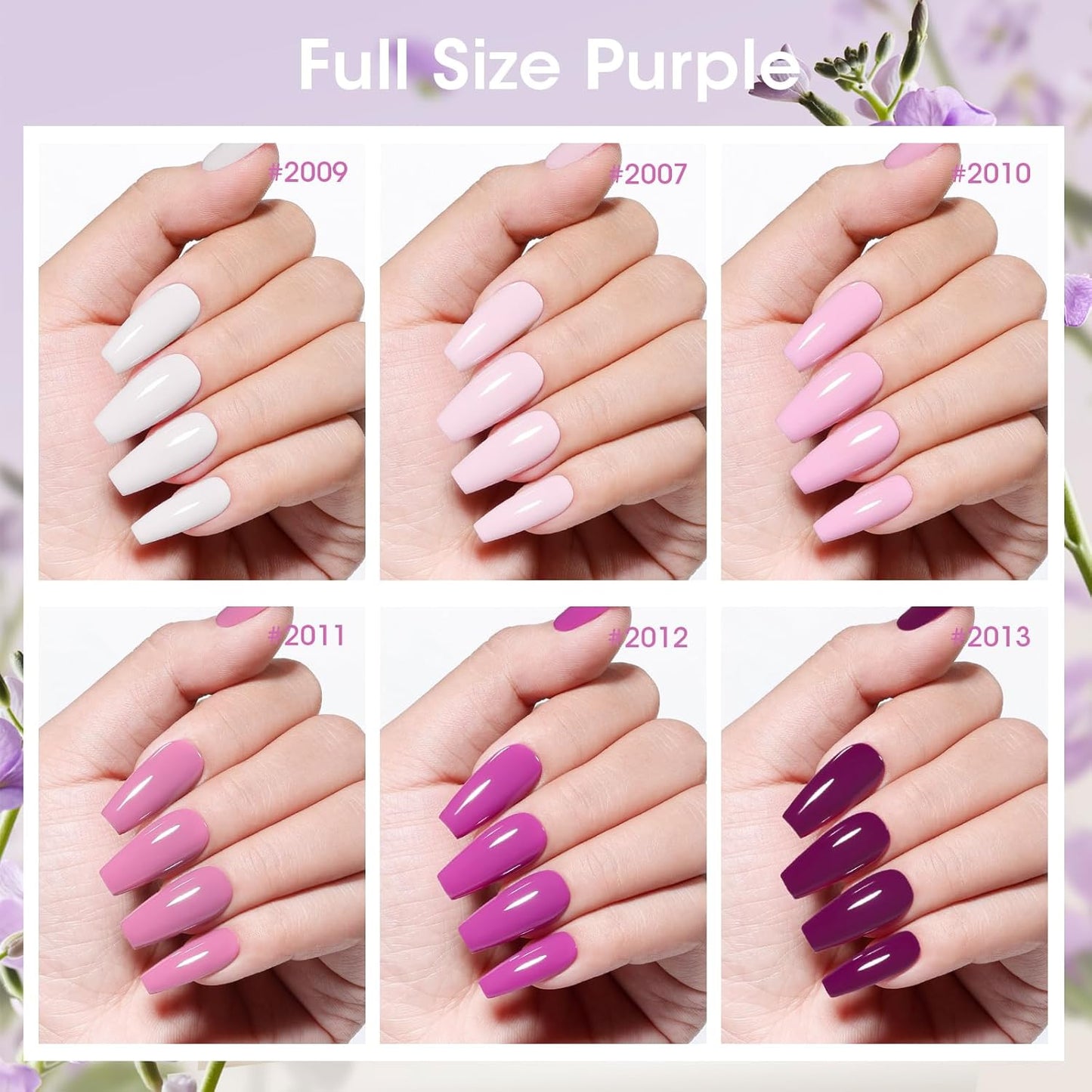 GELLEN Light Purple Nail Polish, Mauve Nail Polish 6 Colors Lavender Purple Set for Girls Women Home Salon Fall Winter, No UV Light Needed, Not UV Gel, Hema Free, Non-toxic-Velvo Beauty