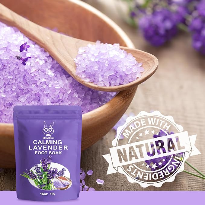 Foot Spa Bath Massager with Heat Bubbles and Vibration Massage and Jets, 16 OZ Calming Lavender Foot Soak Epsom Salt, MoodRelish Foot Soaker With Red Light, 22 Massage Rollers, Adjustable Temp -Purple-Velvo Beauty