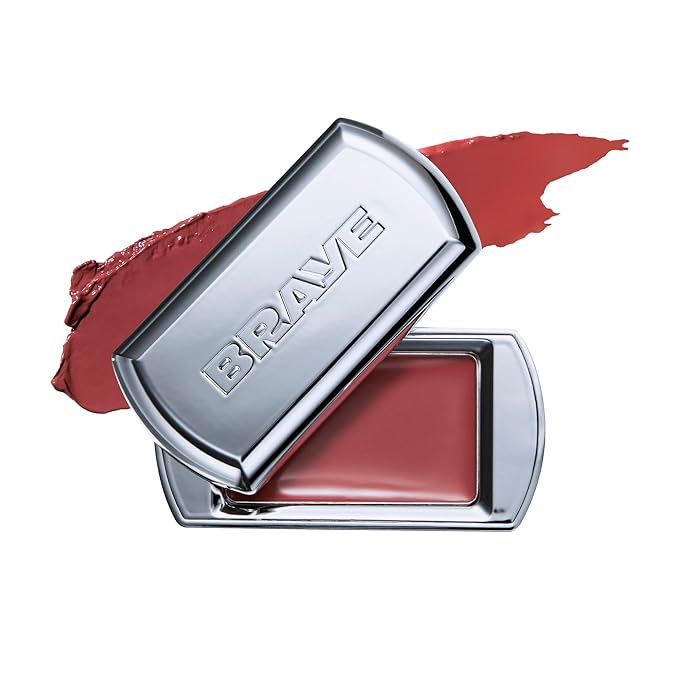 BRAYE Lipsleek Lip Balm, Monochromatic Cream Blush 2-in-1 Face Makeup, Hydrating & Mood Buildable, Vegan + Cruelty-Free Glow for Cheeks l 03 Posh-Velvo Beauty