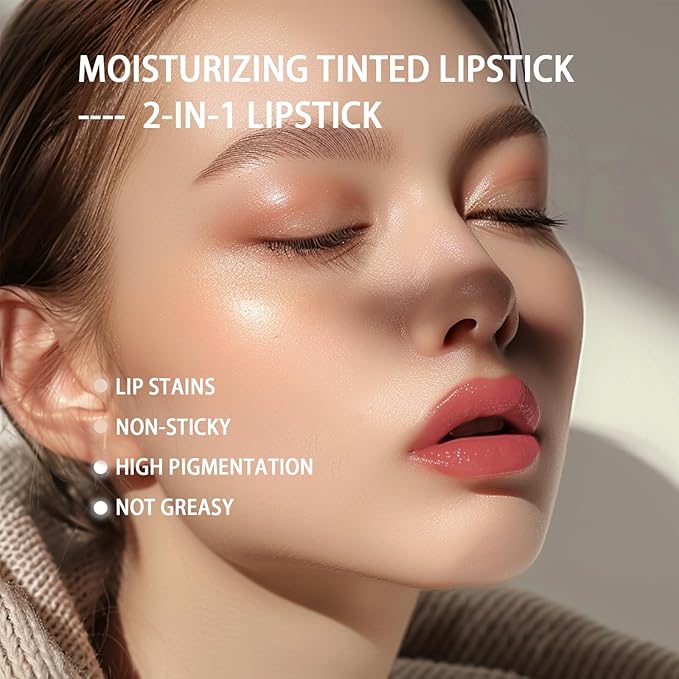 Hydrating Tined Lip Blams - Moisturizing High Pigmented Lip Blam Stick Care Plumping Glossy Finish for Dry Lips for Women-Velvo Beauty
