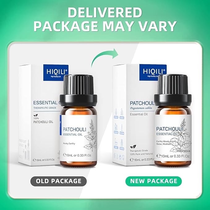 HIQILI 0.33Fl Oz Patchouli Essential Oil,100% Pure for Diffuser,Perfume DIY, Candle Soap Making-10ml-Velvo Beauty