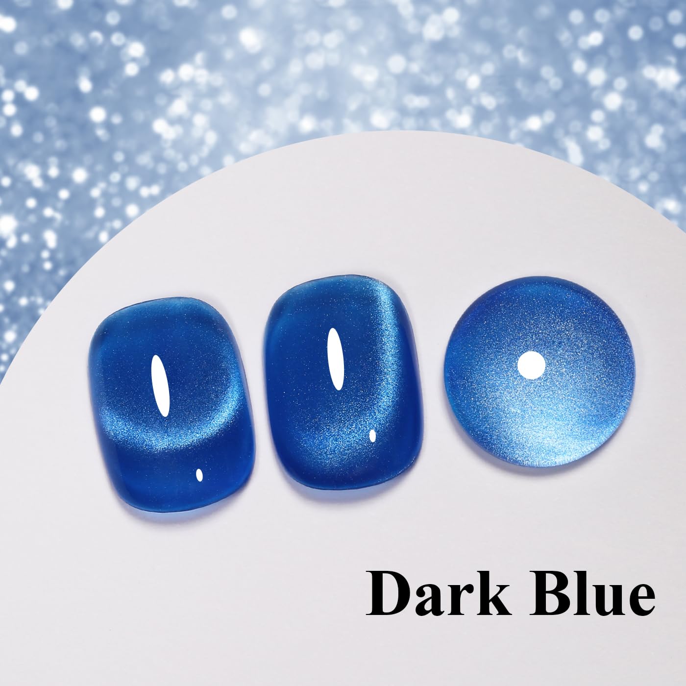 Imtiti Cat Eye Gel Nail Polish, Dark Blue Holographic Magnetic Crystal Nail Gel Polish With Magnet Glittery Galaxy Spring Summer Kit Soak Off UV Led 10ML-Velvo Beauty