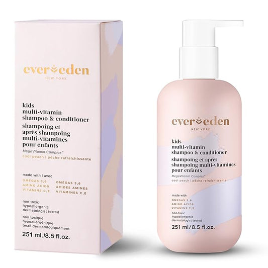 Evereden Kids Shampoo and Conditioner 2 in 1: Cool Peach, 8.5 fl oz. | Gentle Kids Skin Care | Non-toxic and Clean Ingredients-Velvo Beauty