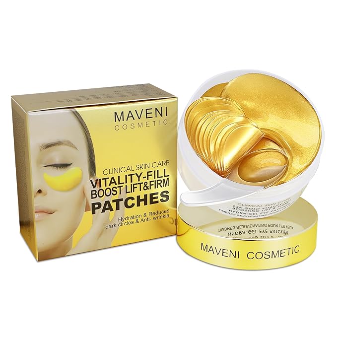 COSMETIC |24k Gold Vitality-Fill Hydra-Gel Eye Patches | Anti-Aging Under-Eye Patches, Help Boosting Lift & Firm the Look of the Eye Area-Velvo Beauty