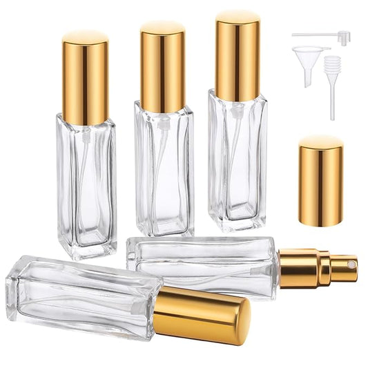 Segbeauty Perfume Travel Refillable, 5pcs 0.34 oz Portable Perfume Bottle, Empty Glass Sprayer Perfume Replacement Bottles for Travel Scent Toiletries Pump Bottle-Velvo Beauty