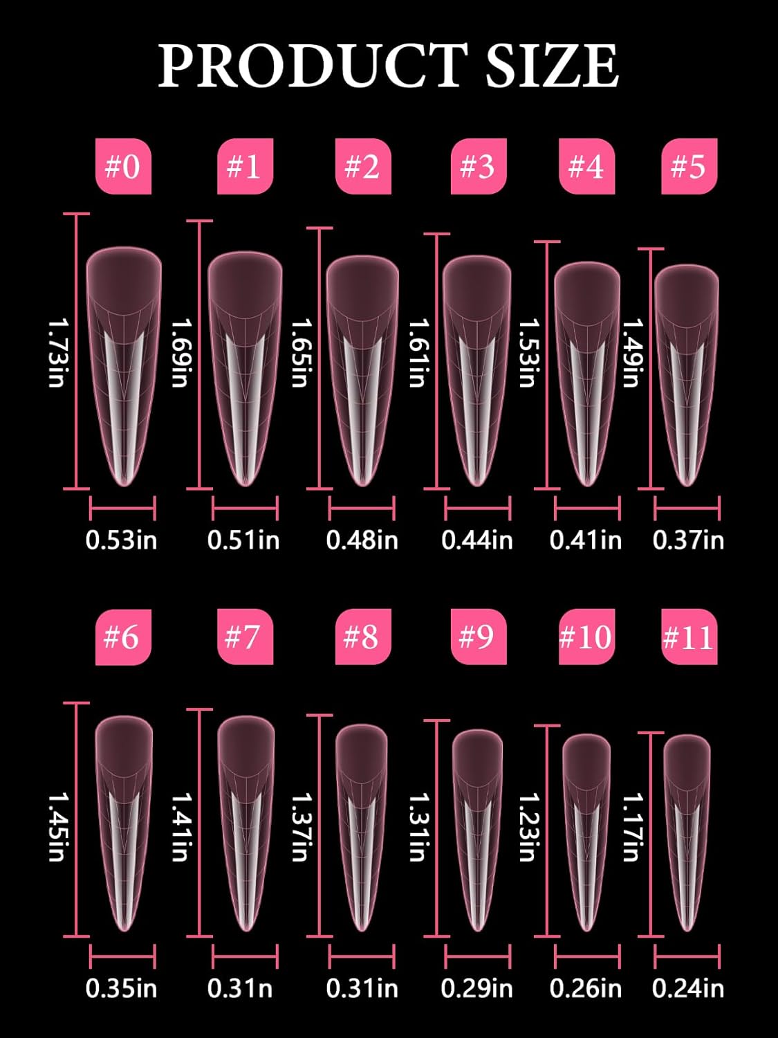 EBANKU Dual Nail Forms for Poly Extension Gel, 120 PCS Pink Nail Molds 12 Sizes Nail Extension Forms for Builder Gel Manicure Design Salon DIY-Velvo Beauty